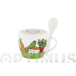 BOL SOPA CERAMICA + CUCHARA...