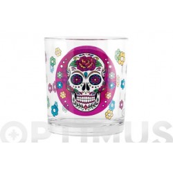 VASO AGUA DECORADO CALAVERA...