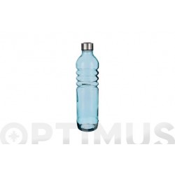 BOTELLA VIDRIO RELIEVE AZUL...