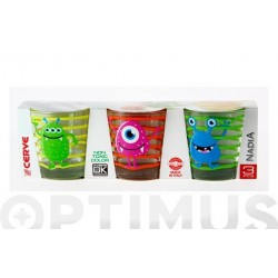 VASO AGUA DECORADO PACK 3U...